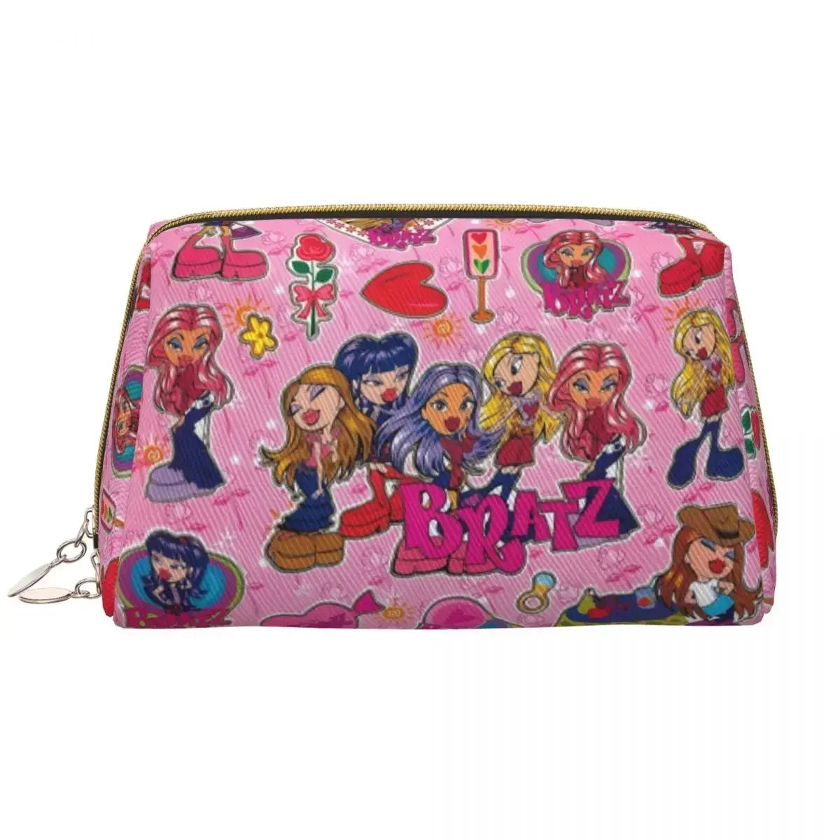 

Bratz Rock Angelz Doll Collage Toiletry Bag Animated Movies For Children Makeup Cosmetic Organizer Beauty Storage Dopp Kit