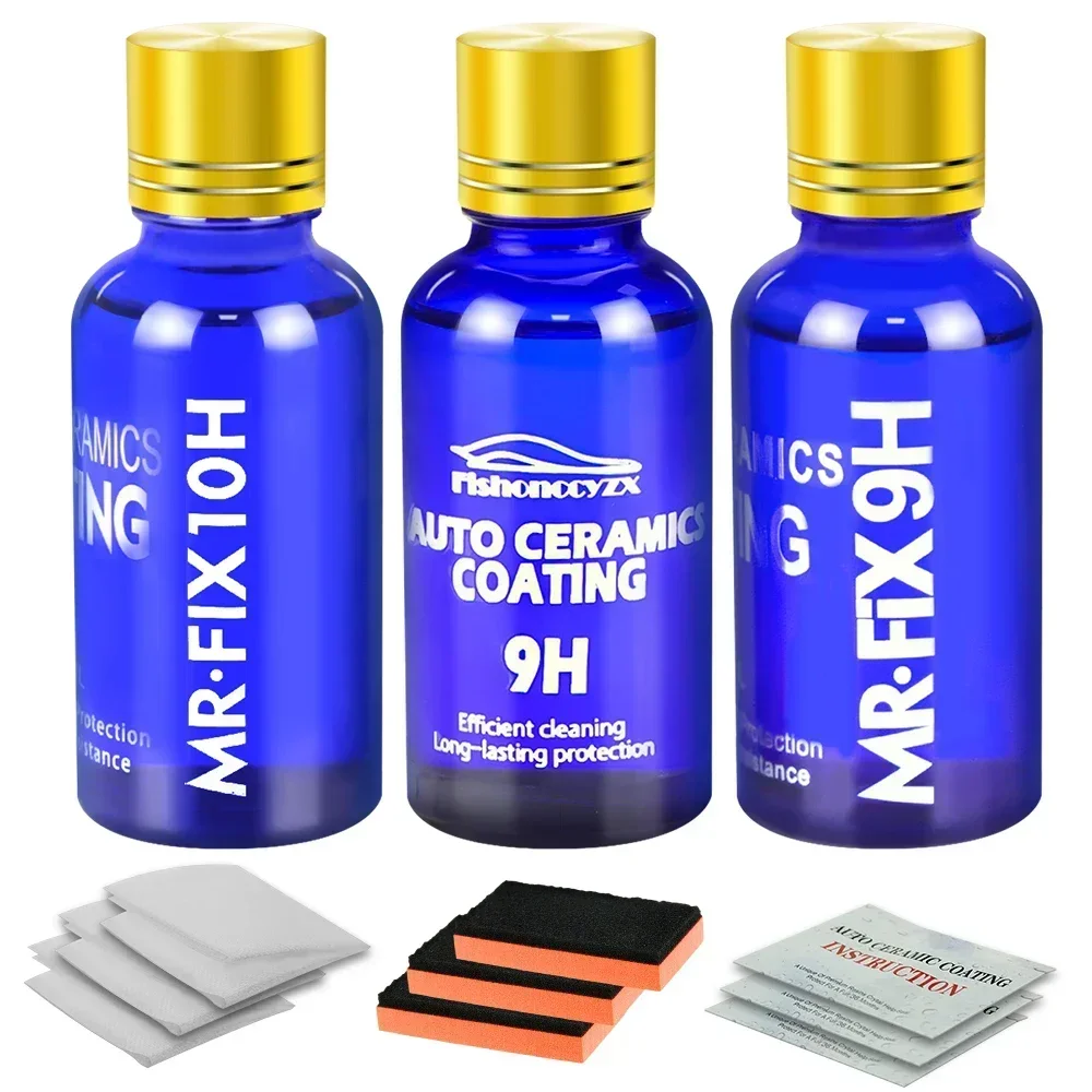 

3 шт., полировальный воск для керамического покрытия, супергидрофобный уход за краской, долговечность, антикоррозийное покрытие, хрустальное автомобильное жидкое стекло