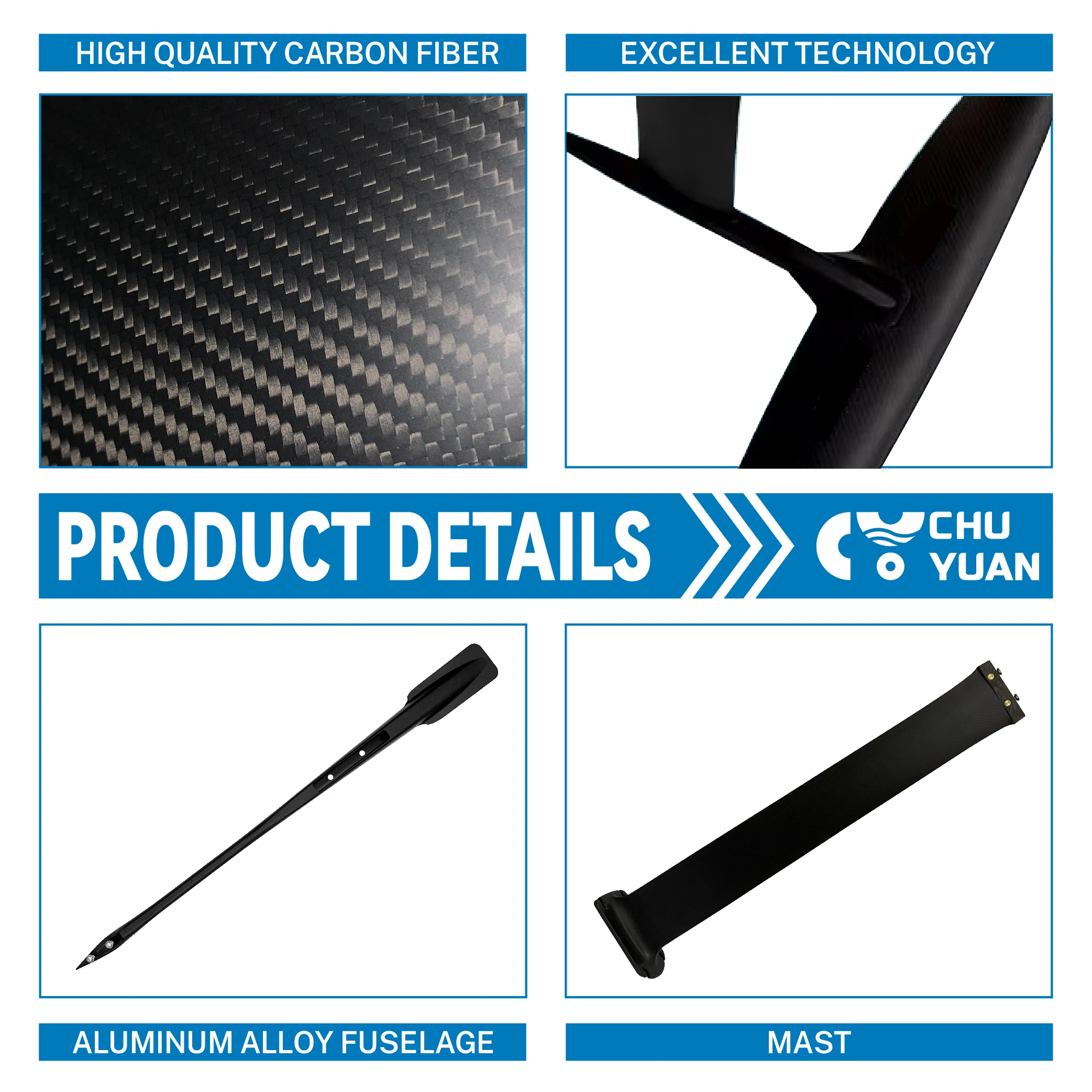 Imagen 6: Hydrofoil de Aluminio y Carbono para Deportes Acuáticos, Tabla de Surf Inflable con Batería de 48v, Equipo de Esquí Acuático, Bolsa de Accesorios
