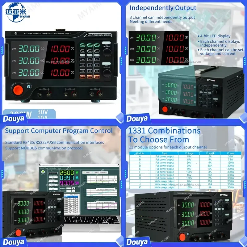 For MYAMi 15V 5A Adjustable Lab Programmable Multiple Channel Bench DC Power Supply 10A Output Current 220V Input Voltage
