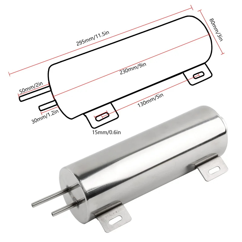 3X10 Inch Radiator Overflow Tank Bottle Coolant Overflow Tank Universal Car Supplies