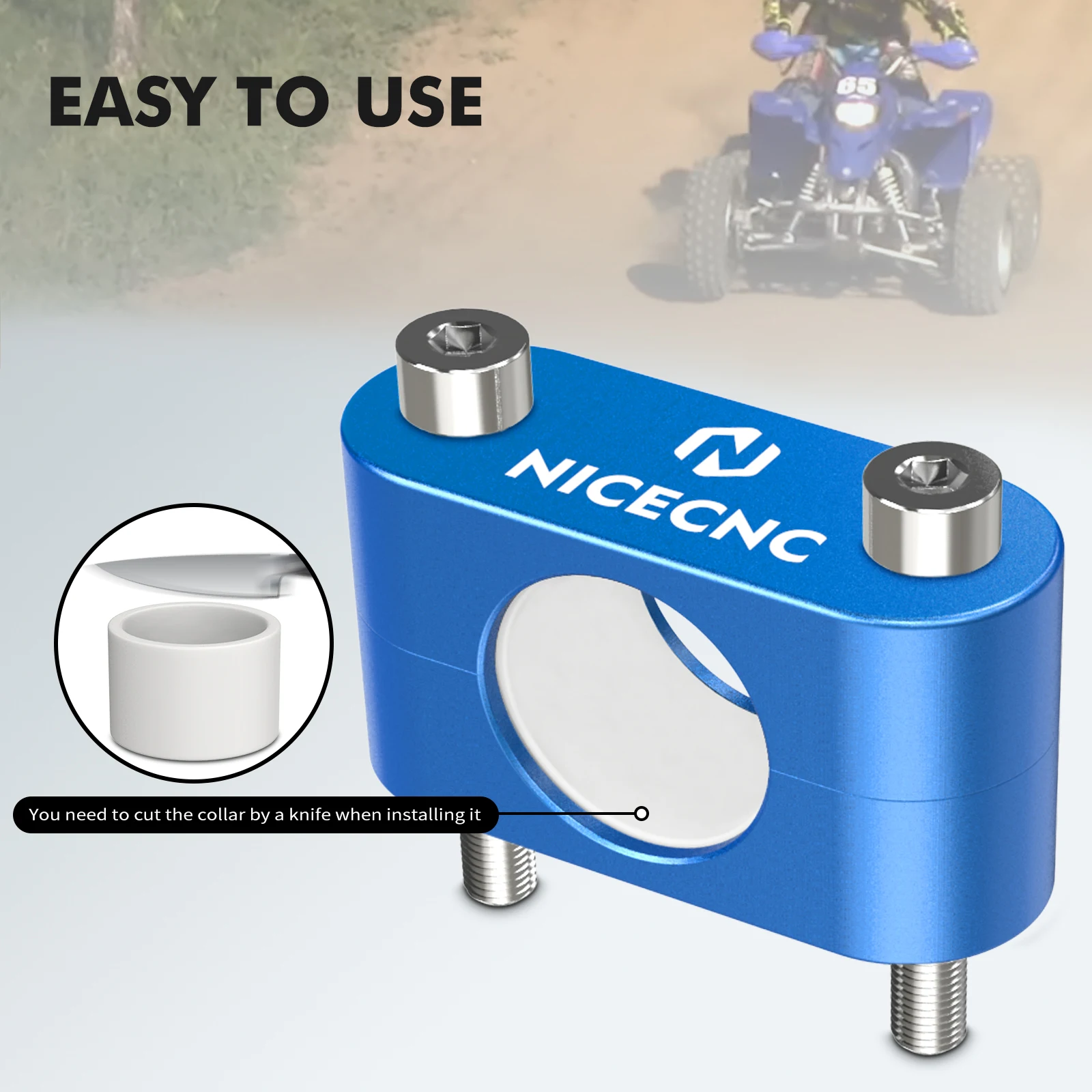 NICECNC-buje de vástago de dirección ATV, para Yamaha YFZ450 Raptor 700 250 80 Grizzly 125 350 550 600, Big Bear Banshee Blaster Badger