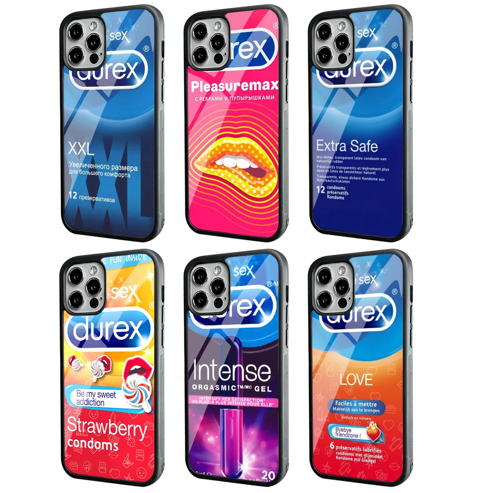 1PC-Sexy-condom-brand-D-Durex-box Phone Case Strong Magnetic For IPhone 15 14 13 Pro Max 11 12 Mini Alex Mirror For Magsafe