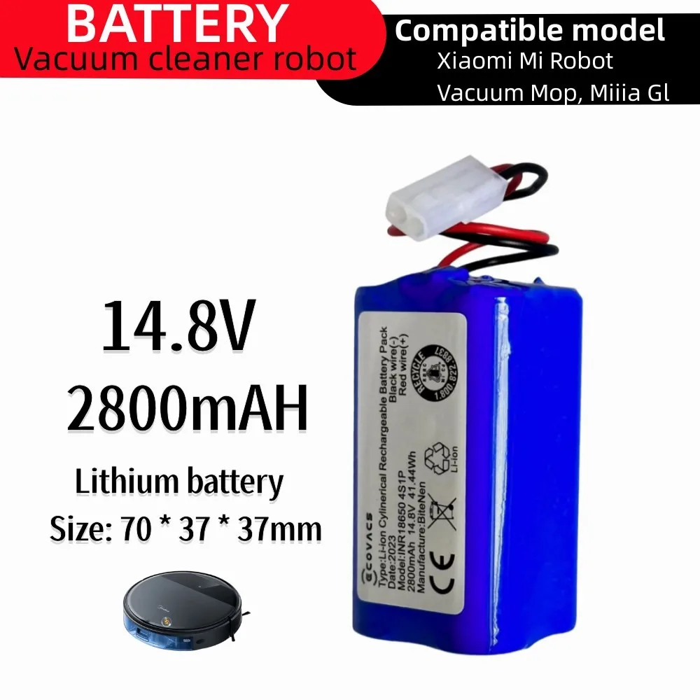 Battery H18650CH-4S1P, suitable for Mi Robot Vacuum MOP Essential MJSTG1, Mijia G1, Tefal Explorer Series 20, 60 (14.8V2800mAh)