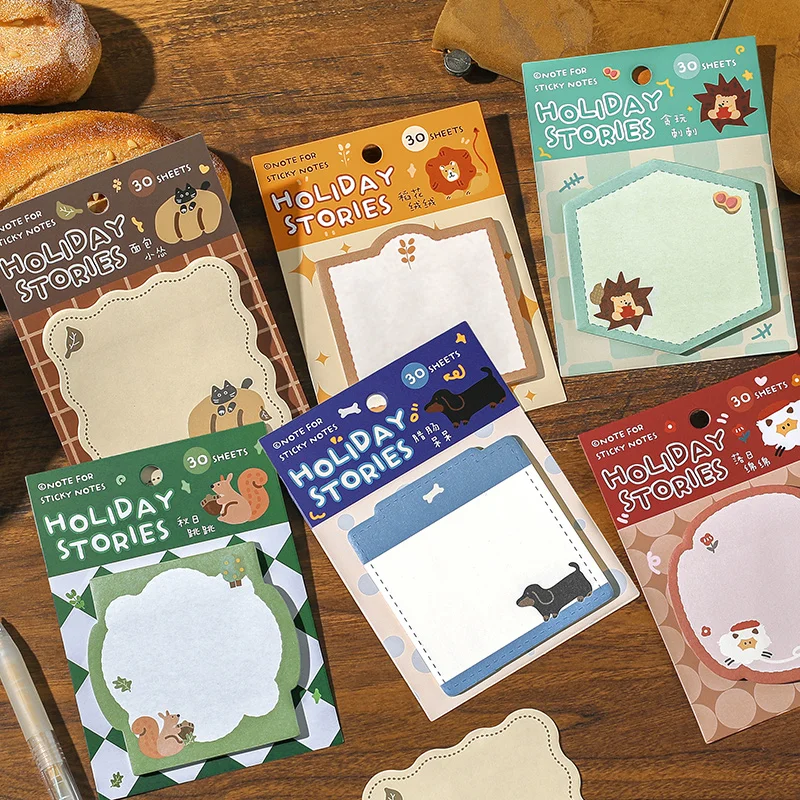 30 Sheets Cute Puppy Sheep Memo Pad Sticky Notes Decoration Scrapbooking Diary DIY Album Message Notes Paper Stationery