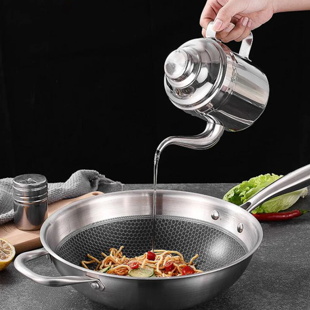 

Stainless Steel Oil Pot Kitchen Container Bottle Soy Sauce Can Storage Dispenser