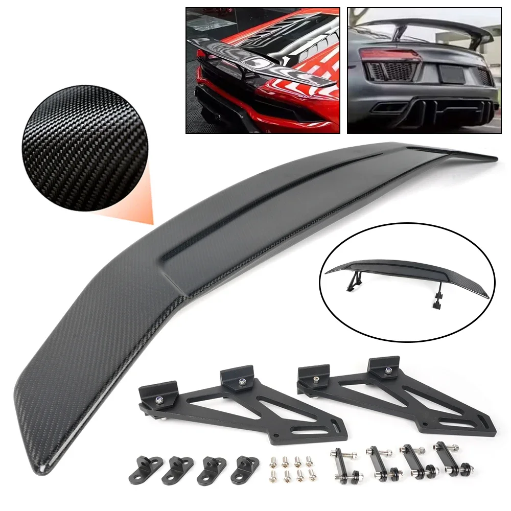 Universal Bodykit Carbon Fiber Automobile Rear Spoiler Tail Lip Rod Rear Wing Trunk Spoiler