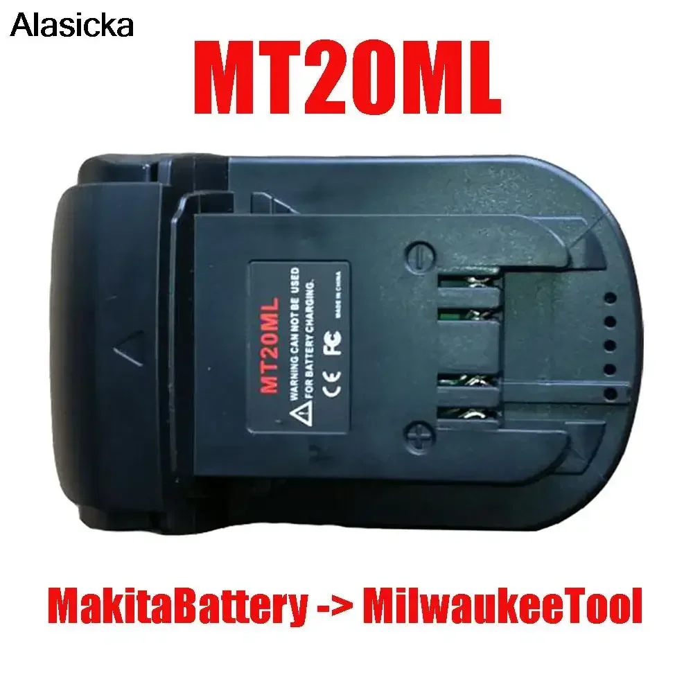 MT20ML Battery Converter Adapter for Makita 18V/20V Li-Ion Battery Bl1830 BL1840 Bl1860 Bl1815 Li-Ion Battery for Milwaukee M&18