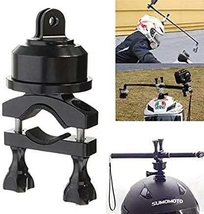 Extendable Professional Aluminum 360 Degree Swivel Rotating Helmet Self Mount Adapter Handlebar Bike Mount for Gopro Camera