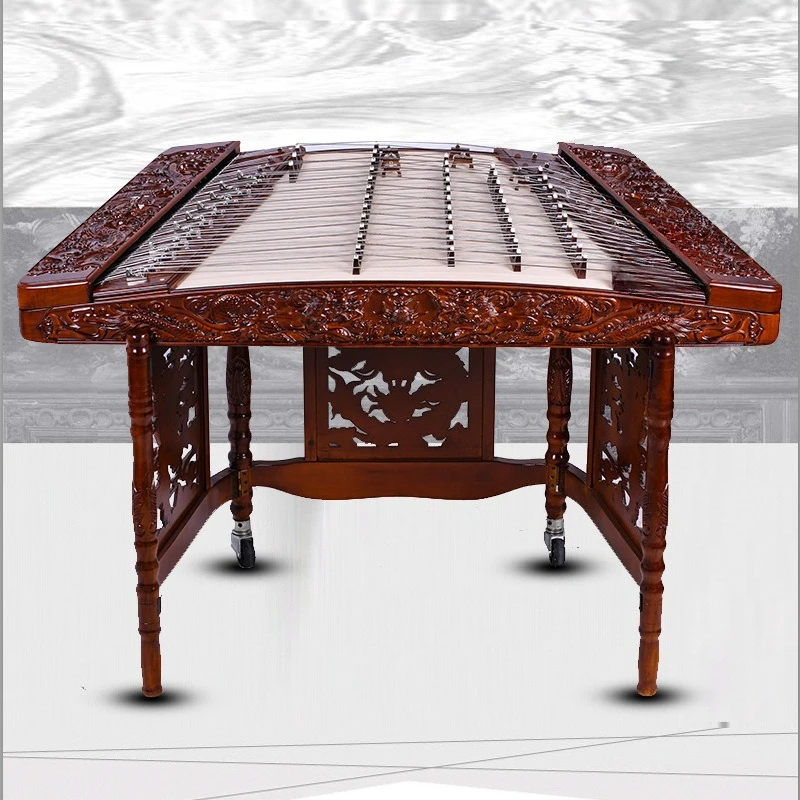 Nanmu dulcimer Nanmu relief dragon dulcimer musical instrument