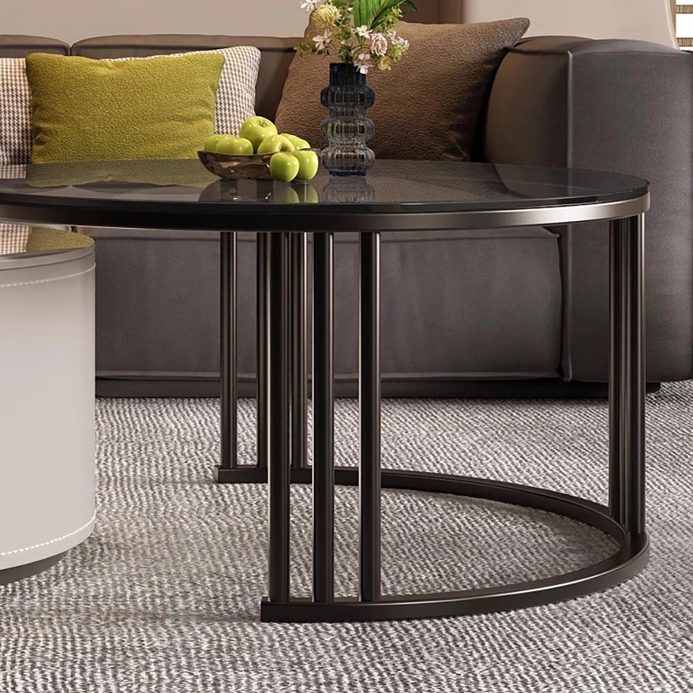 Tables Basses Rondes Simples au Design Moderne et Minimaliste, Mobilier de Salon Unique