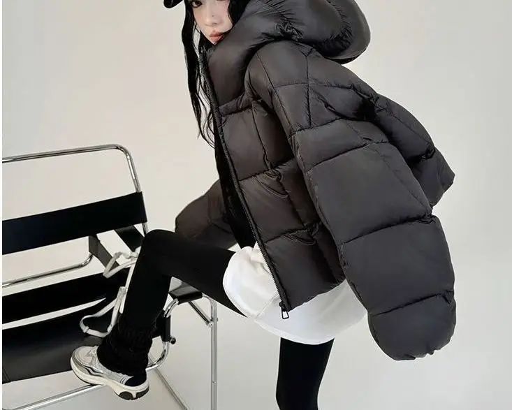 2025 Autumn-Winter Fashion Stylish and Versatile New Hooded Cotton Coat for Women