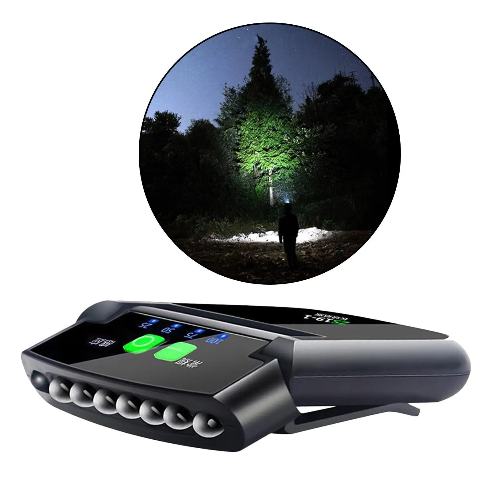 Rechargeable Visor Light with Motion Sensor, 100 Lumen LED Hat Light, with Power Display