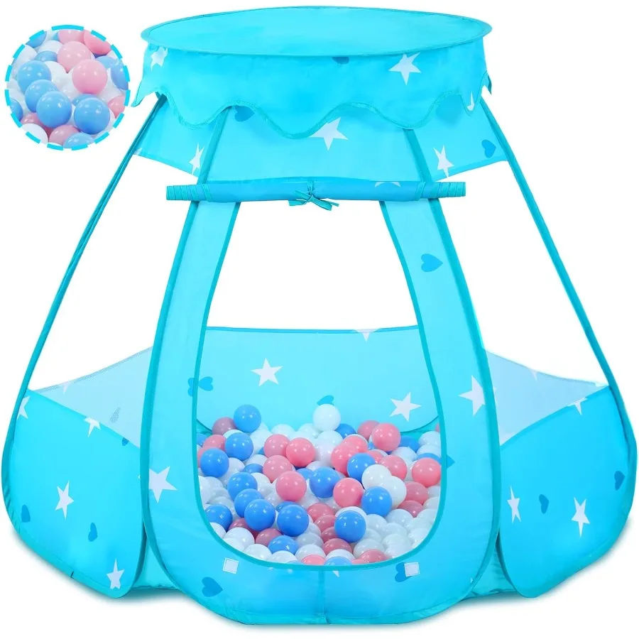 Poteau à balles pour bébé avec 50 balles, tente de jeu Pop-Up pour filles, jouets de princesse pour maison de jeu intérieure et extérieure avec transport Ba