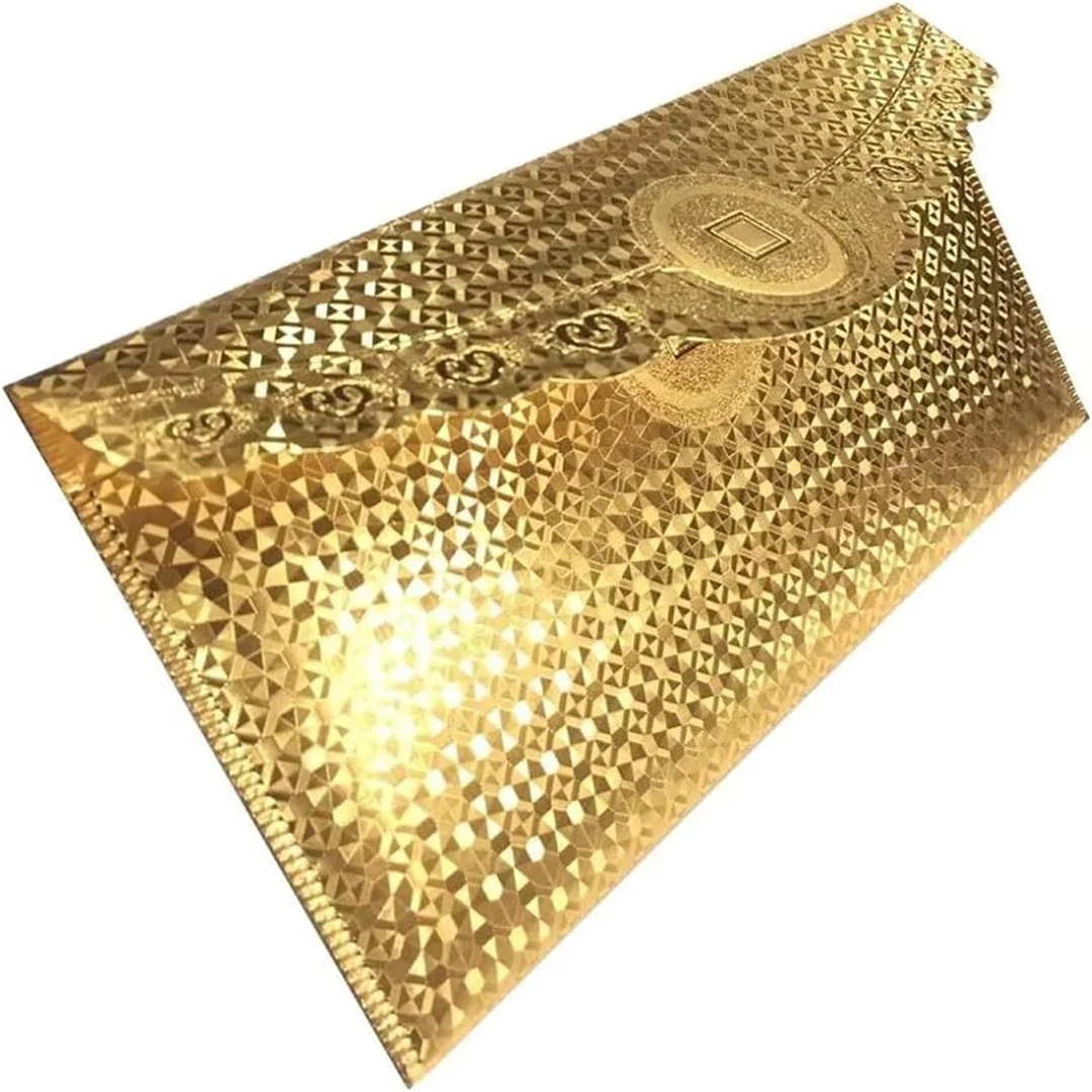 10/20pcs Money Envelopes for Cash Gifts, $100 Dollar Bill Envelope Money Card Gift Gold Foil Plated Banknote Letter Case