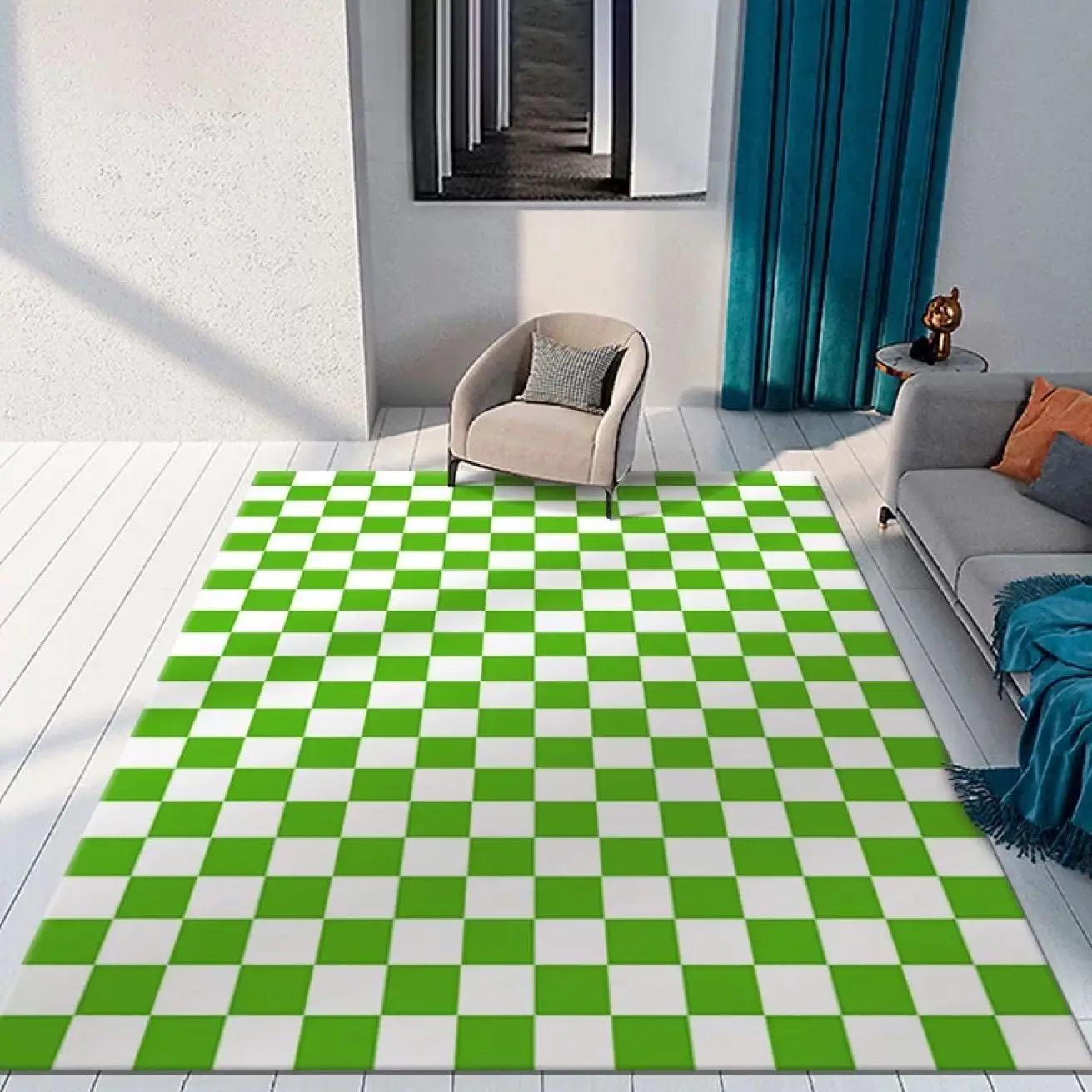 Color Checkerboard Plaid Carpets for Living Room Decoration Large Rugs for Bedroom Decor Carpet Washable Rug Floor Mats for Home