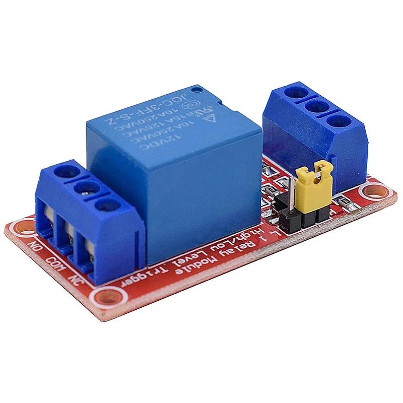 DC 12V Relay Module 1-Channel Relay Switch With Optocoupler Isolation High/Low Level Trigger, Pack Of 10