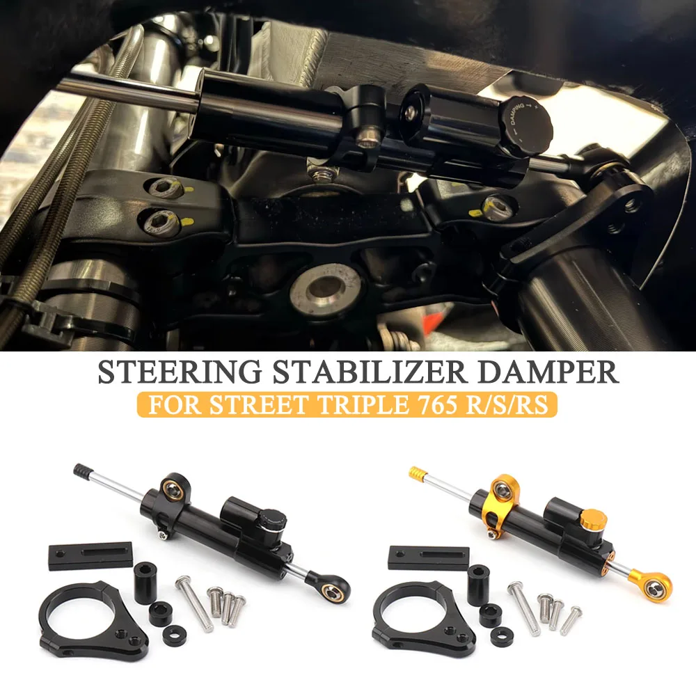 

Fit For Street Triple 765RS 765 RS STREET TRIPLE 765S 765R 765 S R New Damper Shock Absorber Stabilizer Steering Dampers Bracket