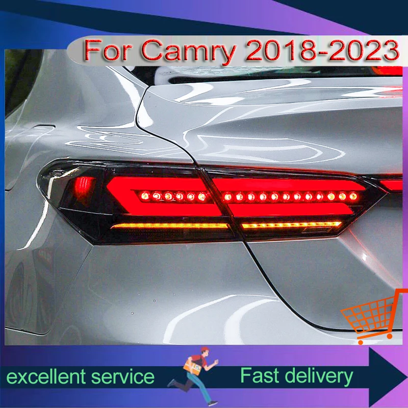 

Полный задний фонарь для Toyota Camry 2018-2023, модифицированный комплект с задним фонарем, динамический сигнал поворота, автомобильная сборка