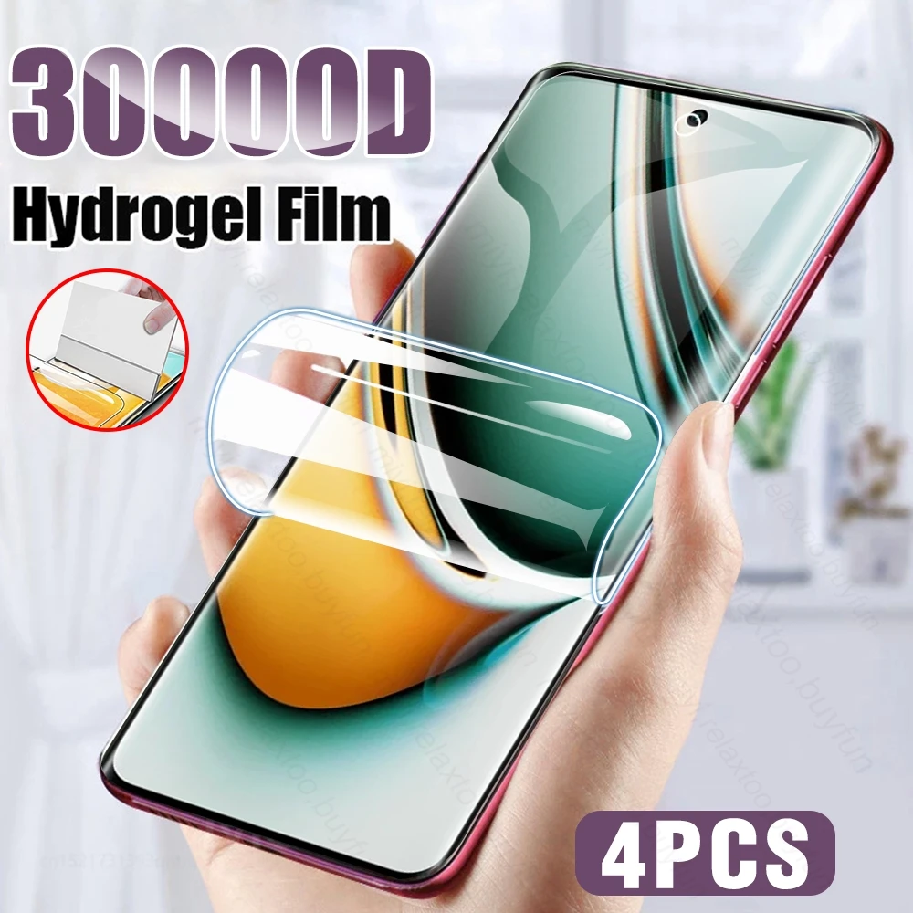 Realmi 11 Pro+ 5G 4PCS 30000D Soft Hydrogel Film For Realme 11 Pro Plus 5G Curved Screen Protector Not Glass Realme11proplus 5G