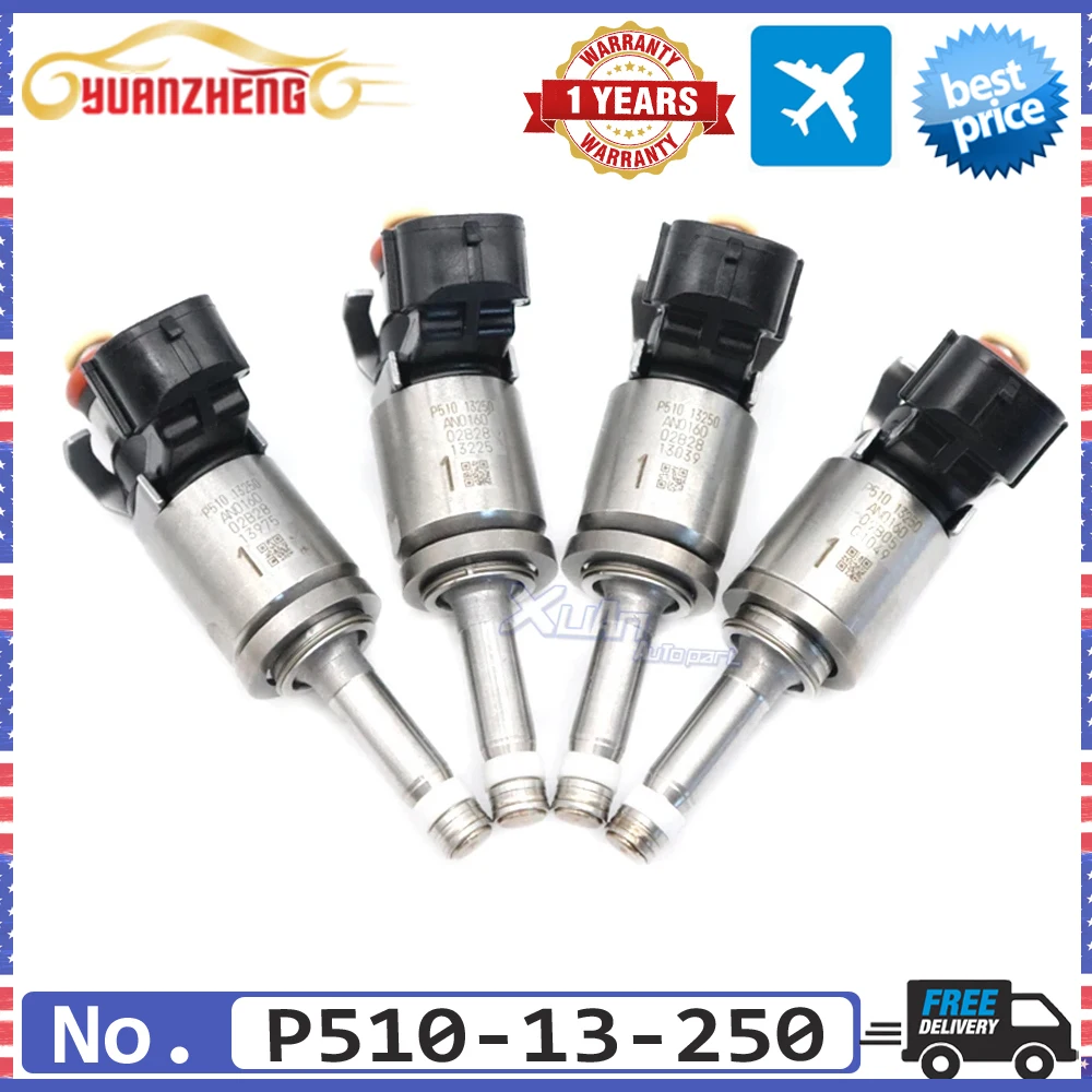 

4 шт. P510-13-250 новые топливные форсунки для Mazda 2 1.5L 2WD 2016 3 MX-5 CX-3 P510-13-250 PY01 13250 PEAR-13-250