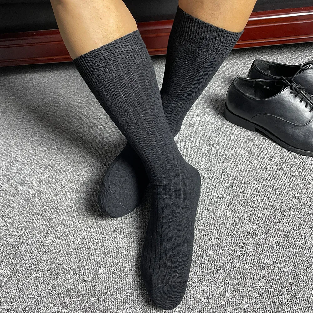 Stockings Mens Socks 1 Pair Black/White Breathable Casual Comfortable Crew Sock One Size Plain Simple High Quality