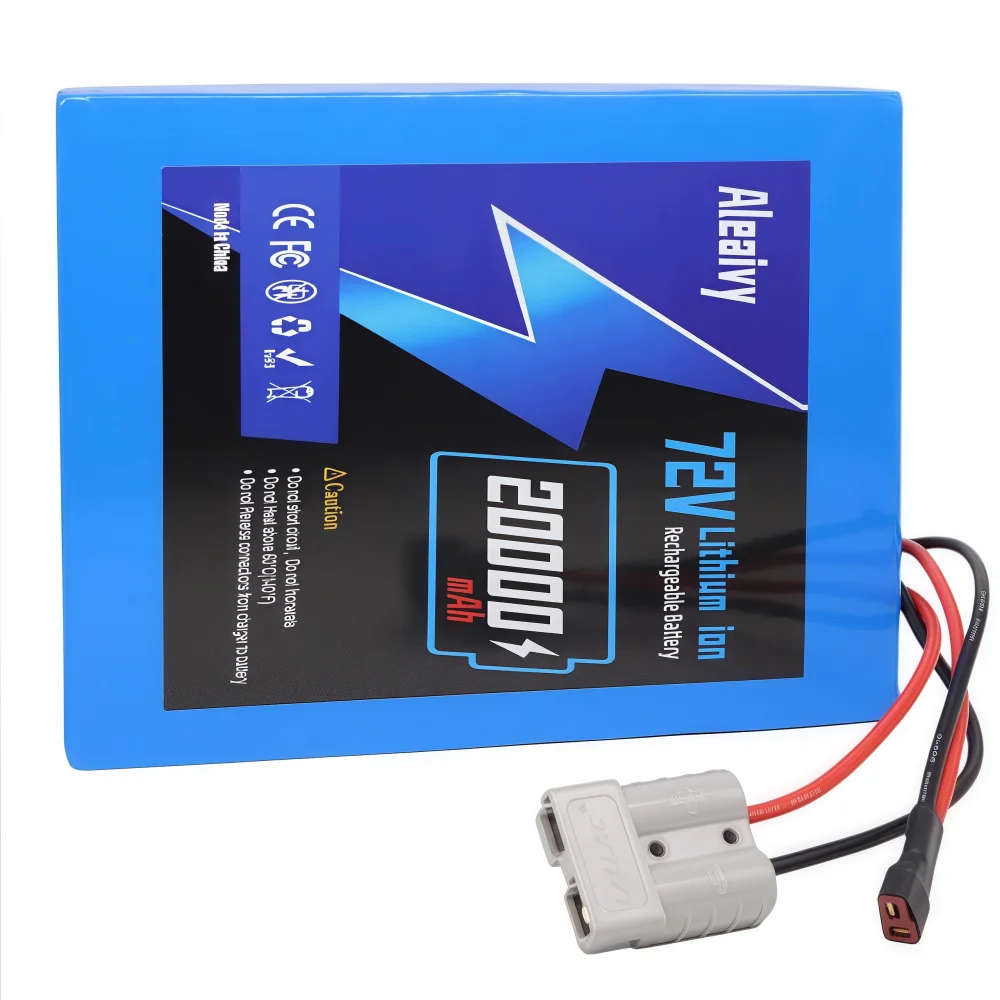 Aleaviy 72V 20Ah 30Ah Electric Bike Lithium Battery Pack 20000mAh 30000mAh Li Ion Ebike Battery for Bicycle Scooter Motorcycle with 84V 5A Charger