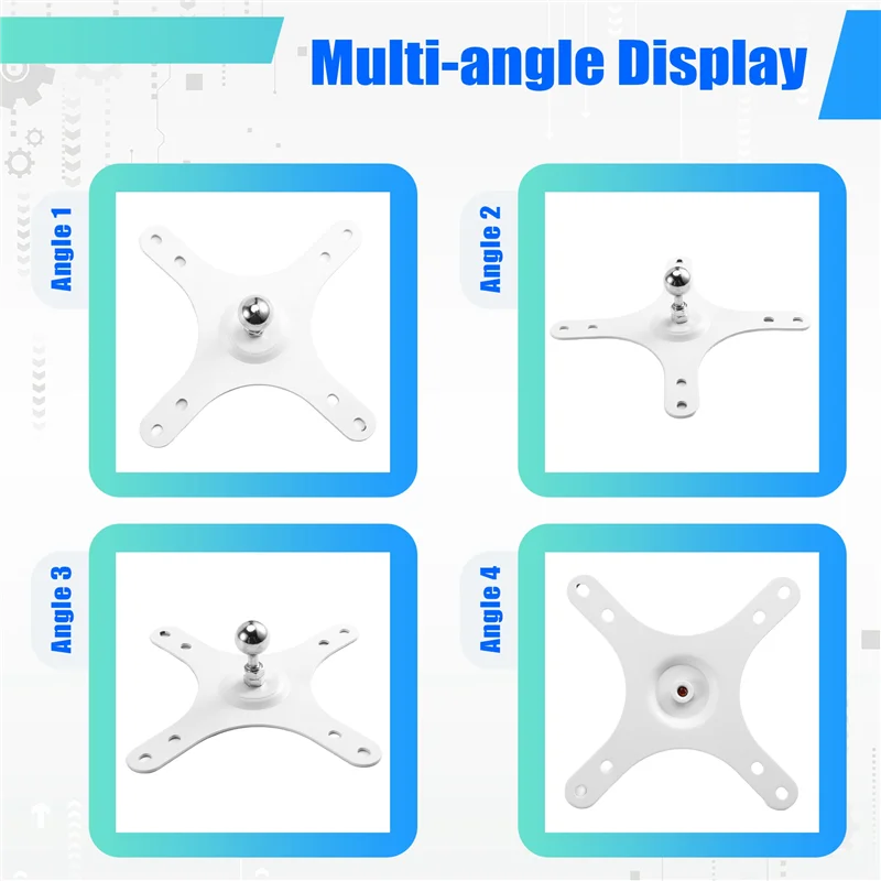A35M-Portable Monitor Mounting Bracket Plate Vesa Mount Plate Wall Mount Holder สีขาว