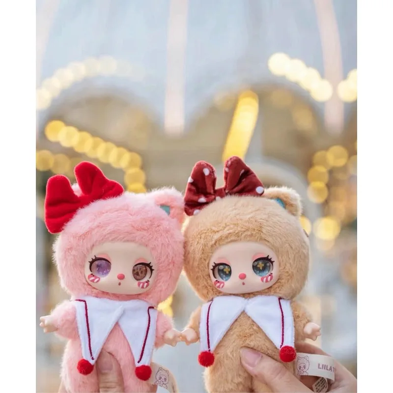 Kawaii Curly Cat Plush Doll Blind Box Multiple Color Big Bow Design Fluffy Collectible Mini Figure Desktop Display Toy Gift - view 4