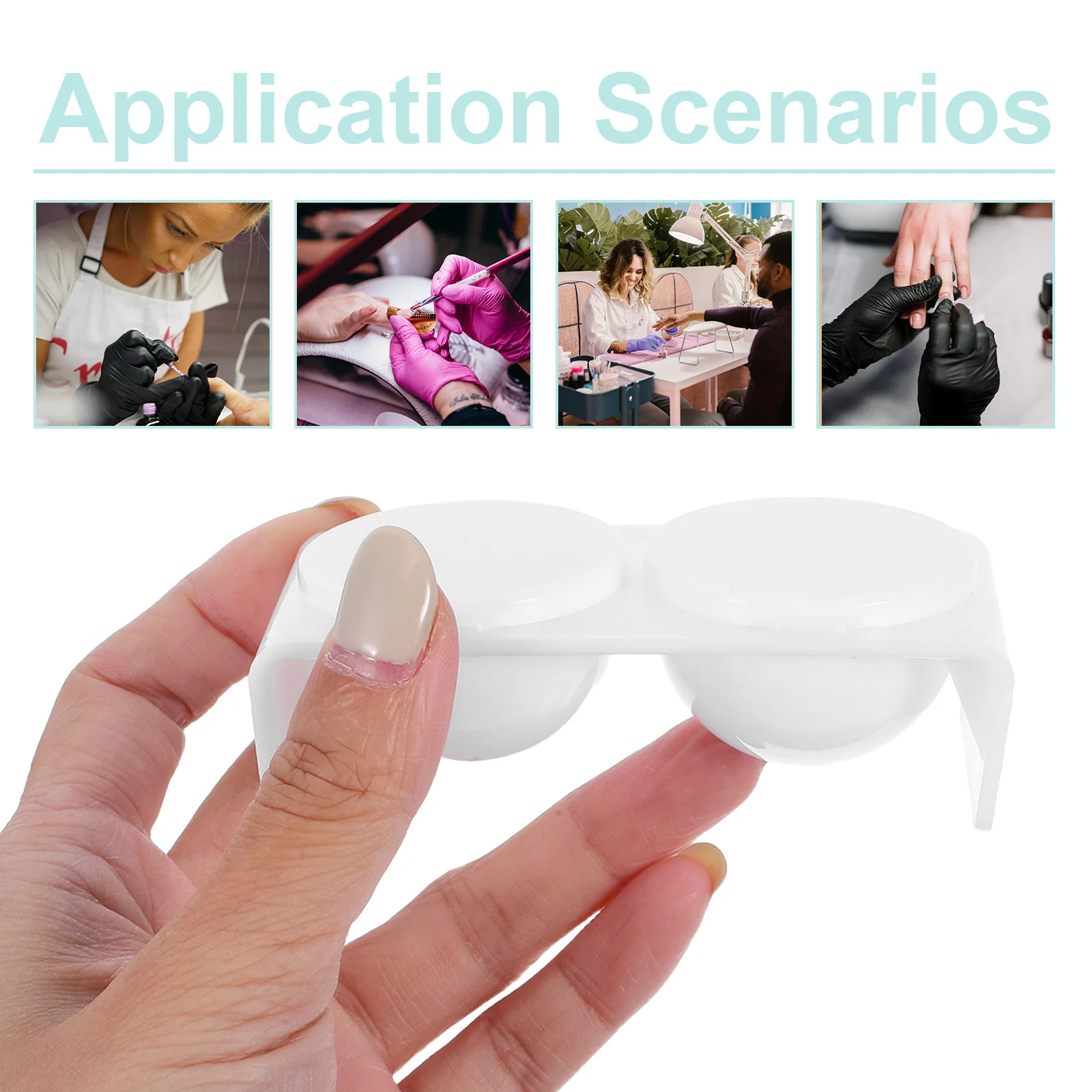 10개 크리스탈 컵 이중 구멍 유리 매니큐어 액체 용기 네일 아트 펜 세척용 다펜 디쉬 도구 네일 용품