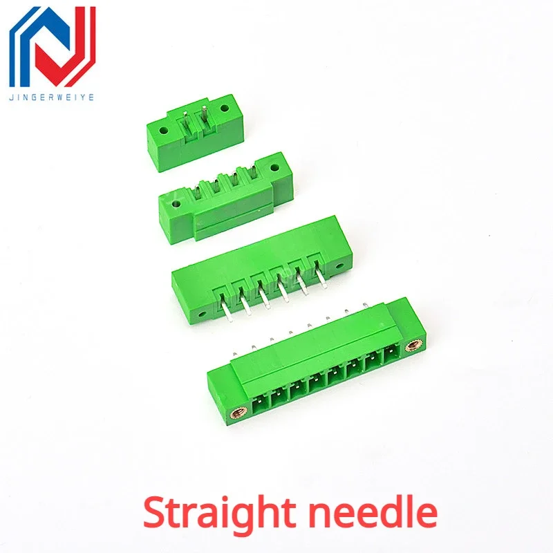 5pcs 15EDG 3.81mm Terminal Block Plug-in With Lock 2P 3P 4P 5P 6-16Pin Fixed Flange Screw 15edg Male/Female Pluggable Connectors