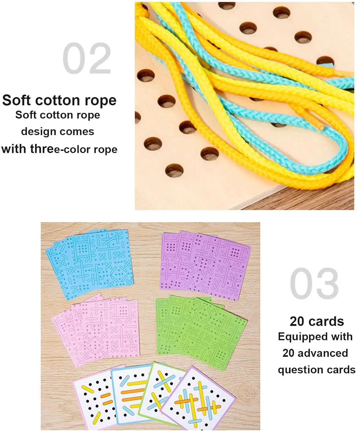 Wooden Lacing Puzzle Threading Montessori Toys Wooden Rope Board Motor Skills Training Games Road Trip Early Toys For Toddler