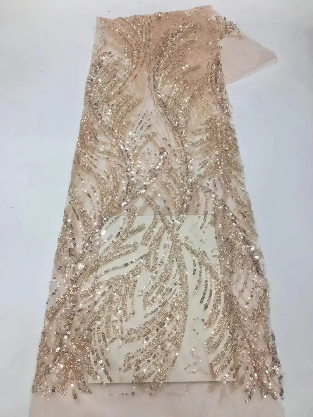 최신 도착 프랑스어 무거운 구슬 장식 조각 레이스 패브릭 2025 신부 결혼식을위한 고품질 나이지리아 아프리카 얇은 명주 그물 패브릭