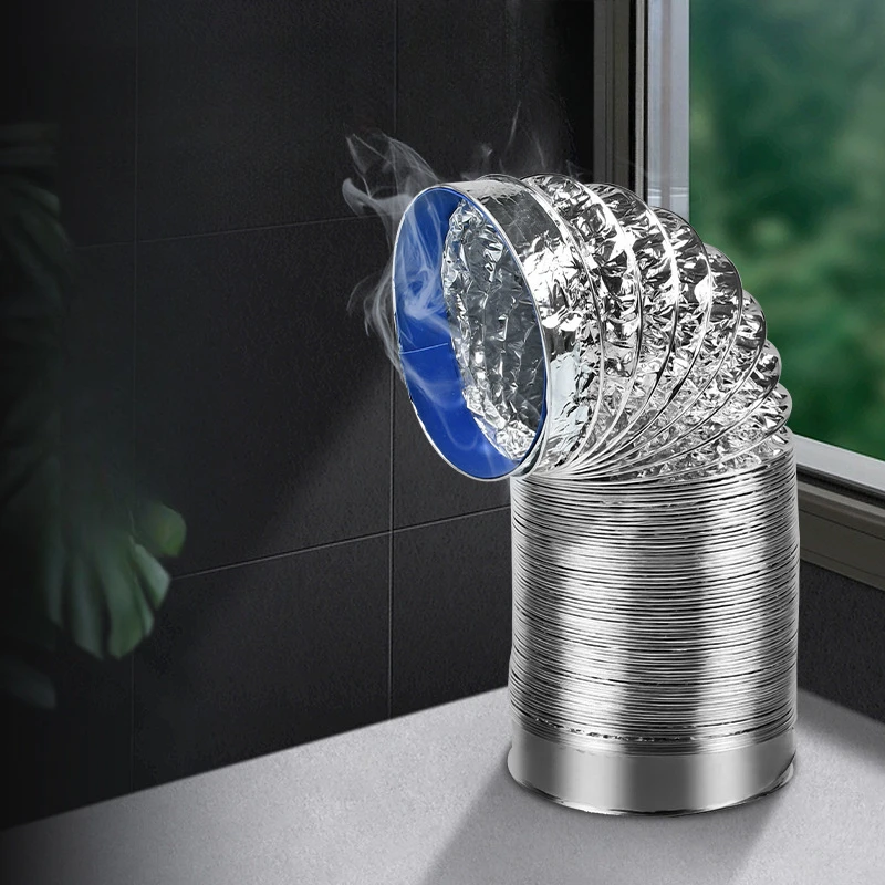 4 Inch 100mm Ventilator Pipe PVC Aluminum Tube Air Ventilation Hose Flexible Exhaust Duct 3/2M System Vent Bathroom