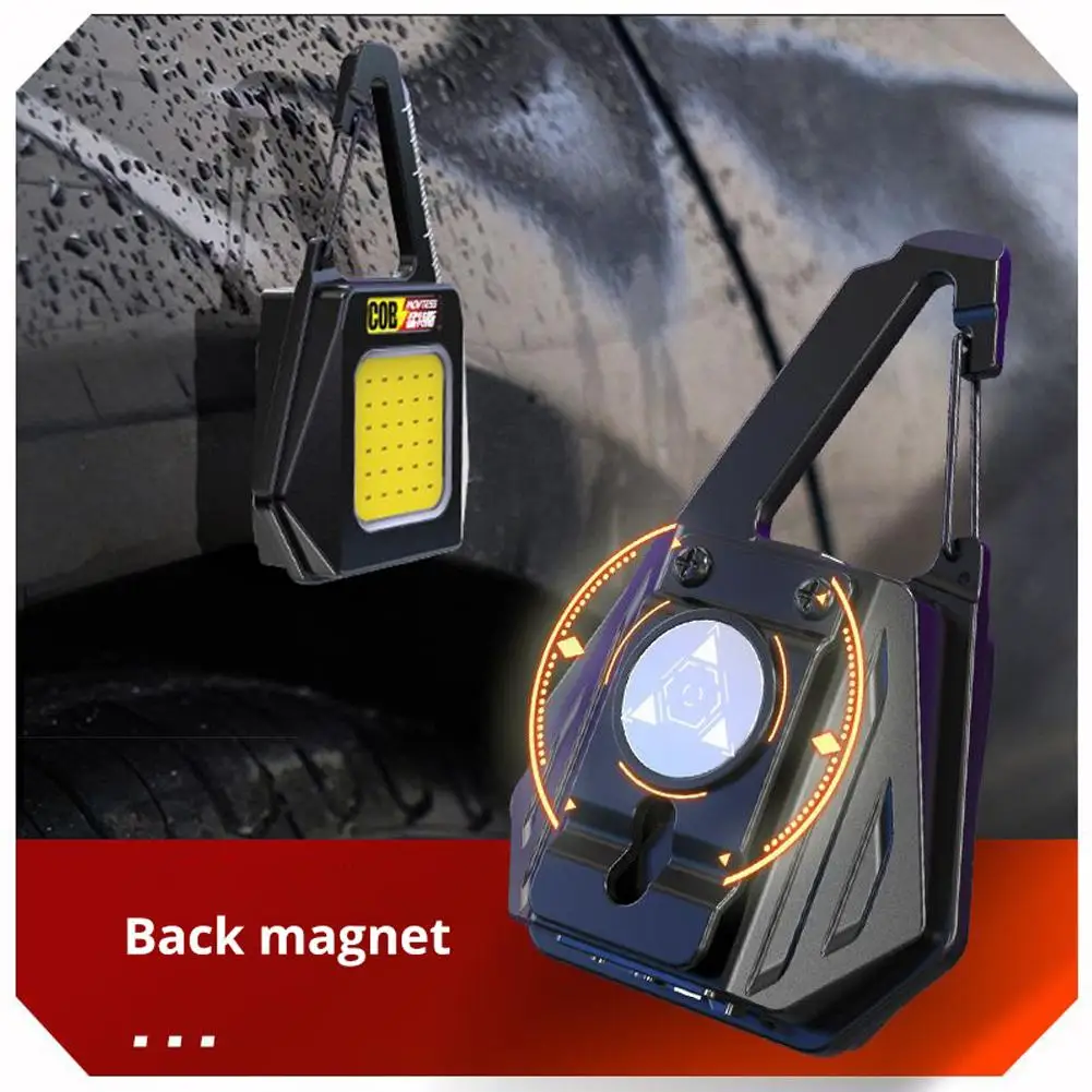 Multi-function Keychain Light, Rechargeable Mini Magnetic Work Sound Emergency Light Car Light, Camping P8t5