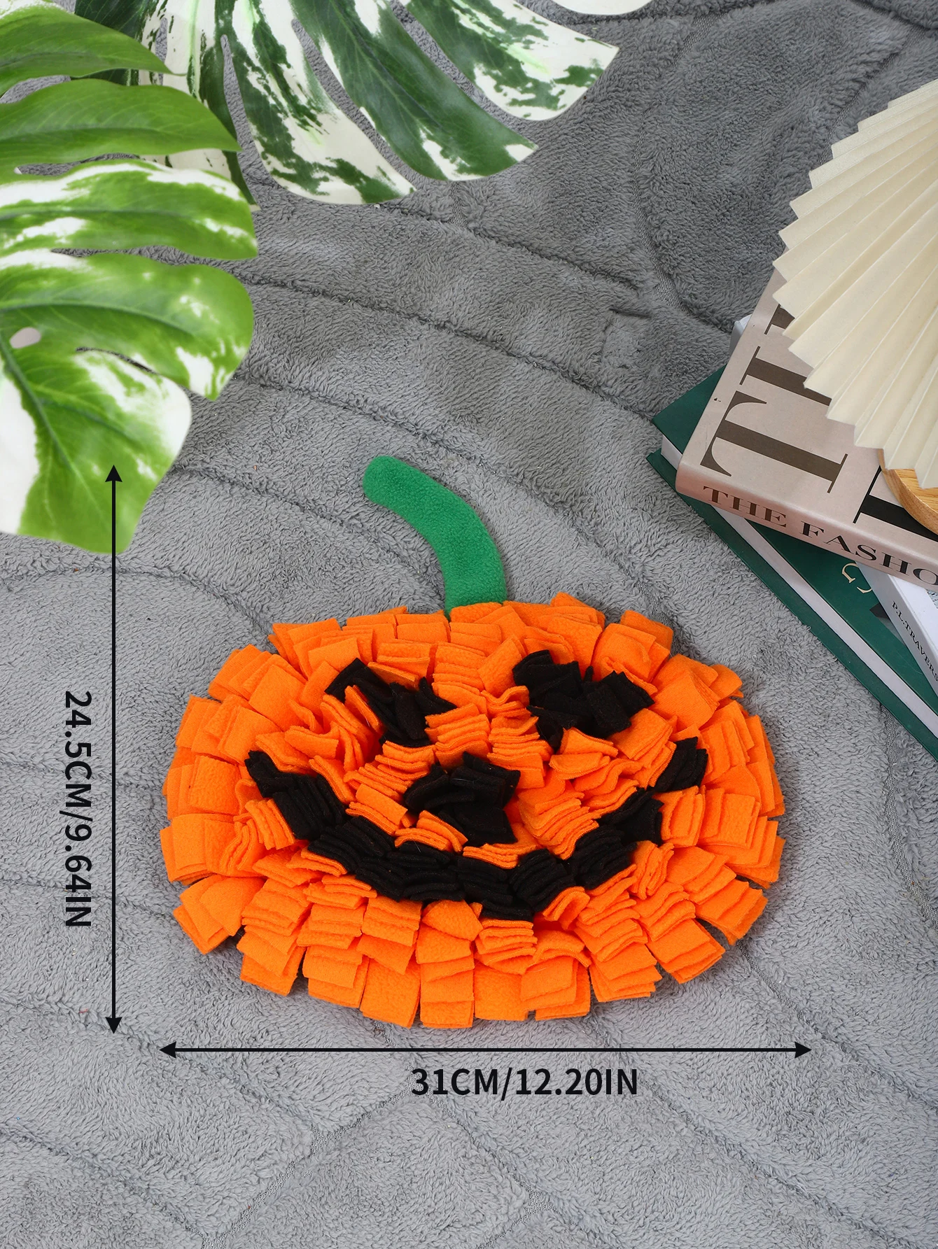 Pumpkin Dog Snuffle Blanket Pet Interactive Mat Nosework Feeding Mat Treat Dispenser Natural Foraging Toys for Small Large
