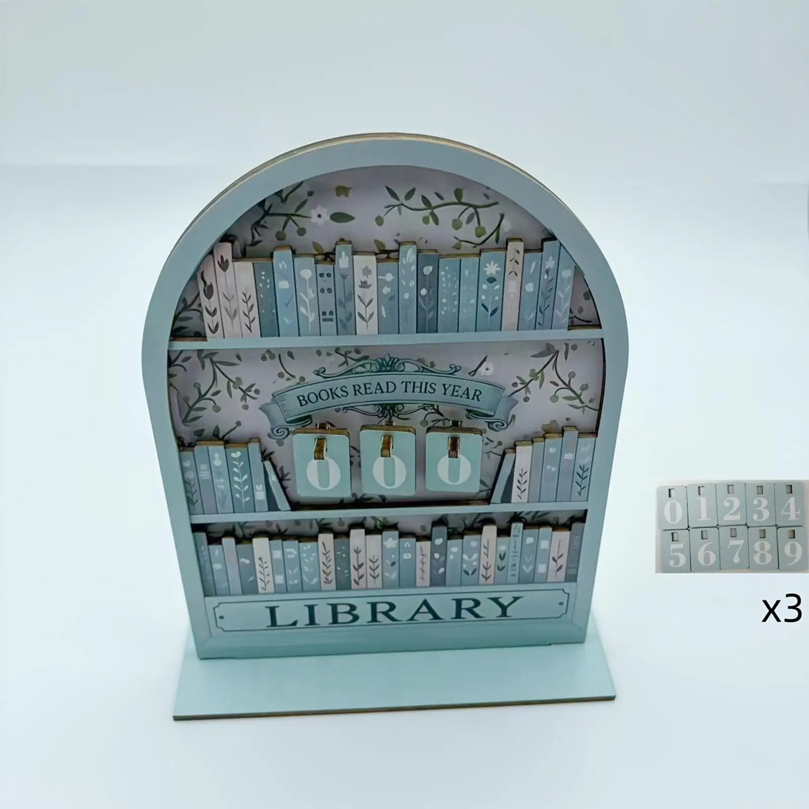 Vintage Wooden Book Counter Tracker Book Count Sign Reading Accessories for Home Office Classroom Bookstore Desktop Ornament image 2