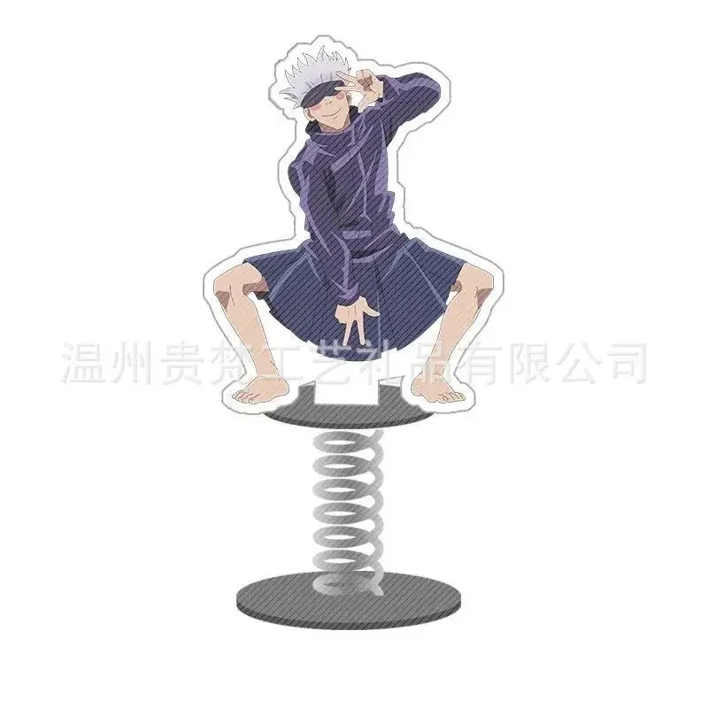 New Jujutsu Kaisen Anime Acrylic Figure Spring Shaking Head Toys Gojo Satoru Yuji Itadori Car Decoration Collection Gift 10cm