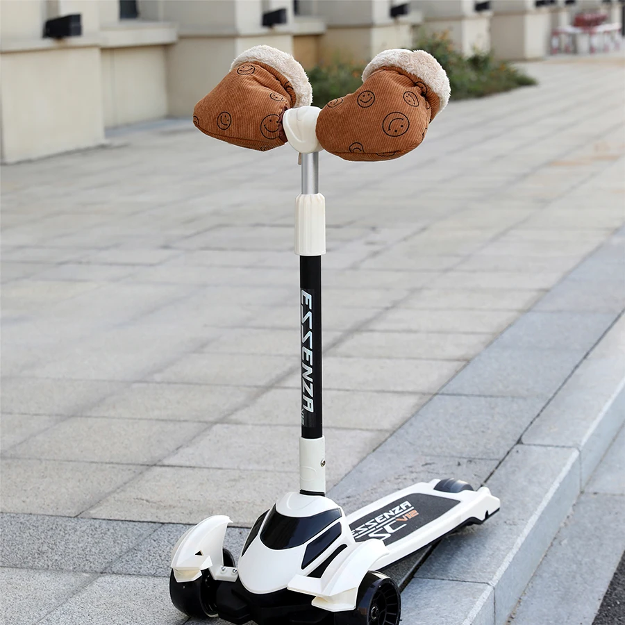 قفازات دراجة للأطفال، قفازات رياضية خارجية للأطفال، قفازات سكوتر مطبوعة برسوم كارتونية لفصل الشتاء