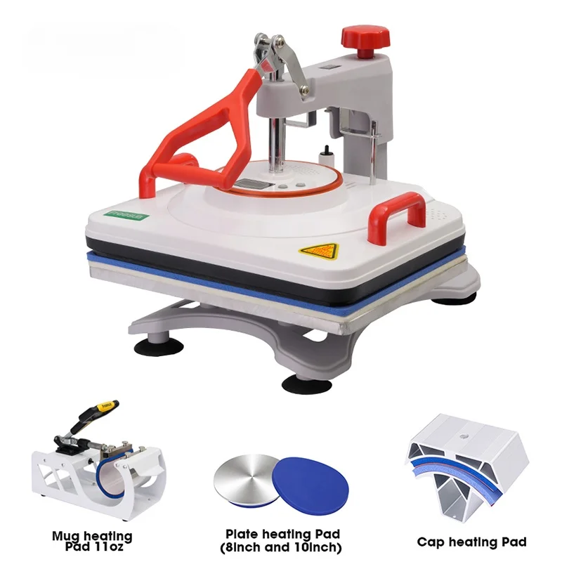 5 in 1 Combo Flatbed T-shirt Printing Heat Press Machine