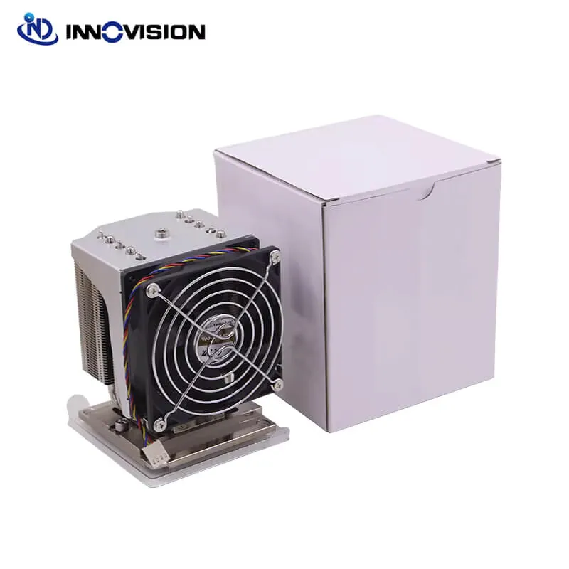 4U Active Server Heatsink 3647 Square 5 Heatpipe CPU Cooler with 9025MM Quiet Cooling Fans for Computer Hardware Cooling