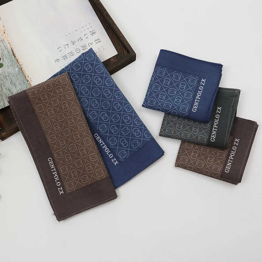 3/6 pezzi di puro cotone da uomo fazzoletto di puro cotone transfrontaliero di vendita caldo sottile assorbente asciugamano stampato per pulire il sudore 43 cm