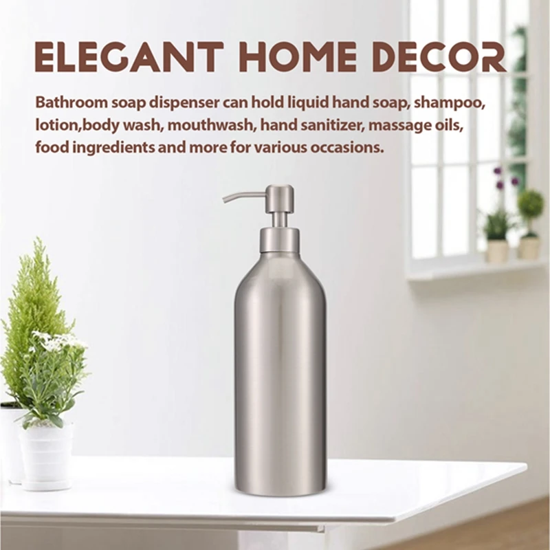 ABUL-Soap Dispenser Stainless Steel Bottle Countertop Anti-Rust And Pump Hand Lotion Liquid Dispenser For Kitchen & Bathroom