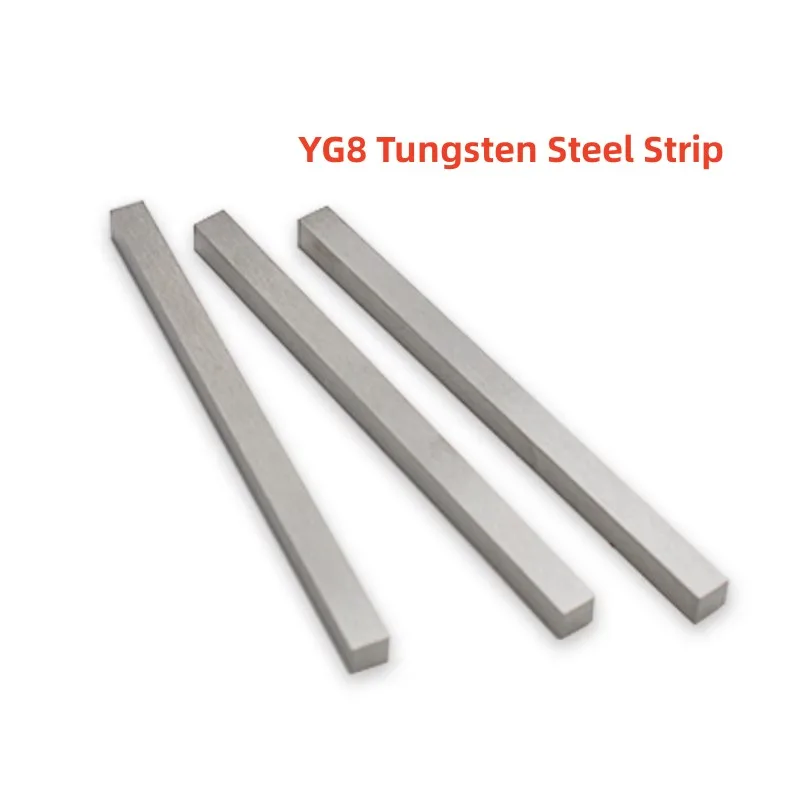 YG8 Tungsten Steel Strip Bar Thickness 2/3/4/6mm Hard Alloy YG8 Tungsten Steel Abrasive Plate Material Customizable 4x4x200mm