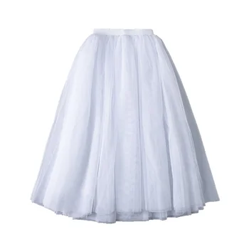 Nova chegada de alta qualidade 3 camadas branco macio dança tule saias crianças meninas adulto meia longa ballet tutu saia