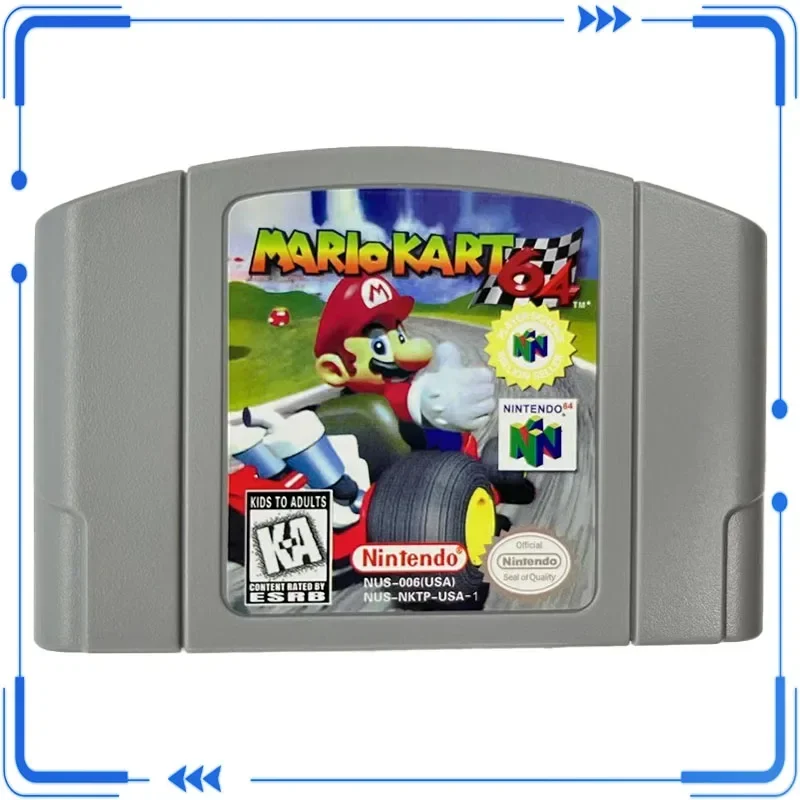 

Hot Selling N64 US Version 64-bit Console Video Game Cassettes Kart 64 Super Smash Bros N64 Game Children Top Birthday Gift