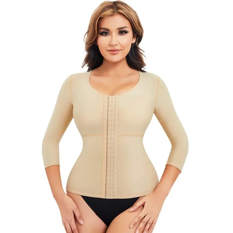 

Cross-Border Hot Selling High-End Body Shaping Top Three-Quarter Sleeve Waist Waist Slimming and Belly Contracting Tight Bottomi