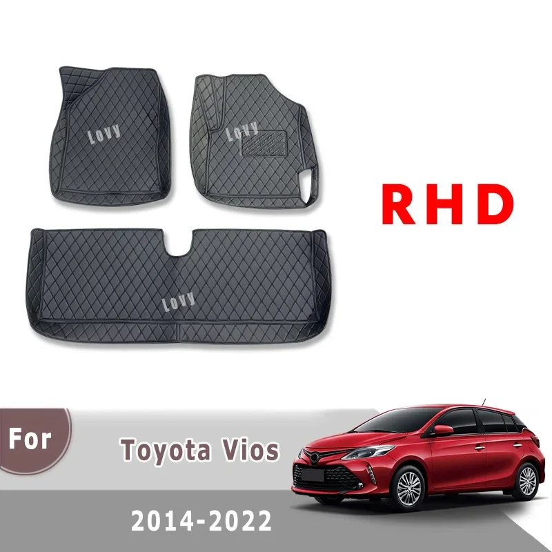 

Ковры с правым рулем для Toyota Vios Yaris 2022 2021 2020 2019 2018 2017 2016 2015 2014 Автомобильные коврики Аксессуары для салона Коврики