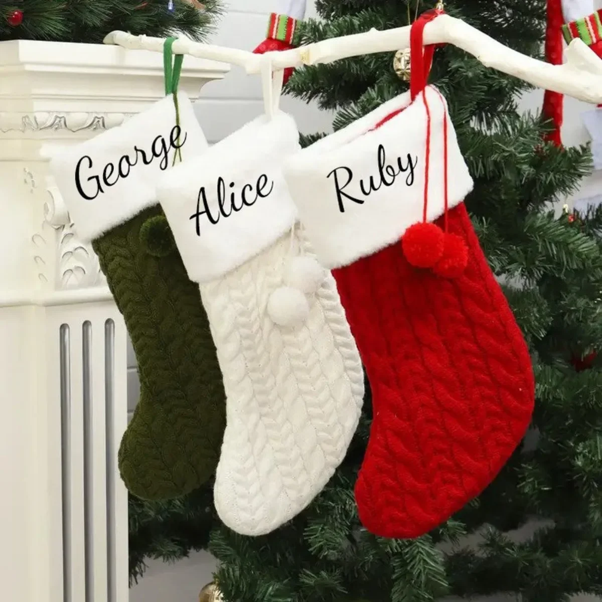 

Personalized Embroidered Christmas Stockings, Custom Family Names, Holiday Stockings, Xmas Gift with Kids Names