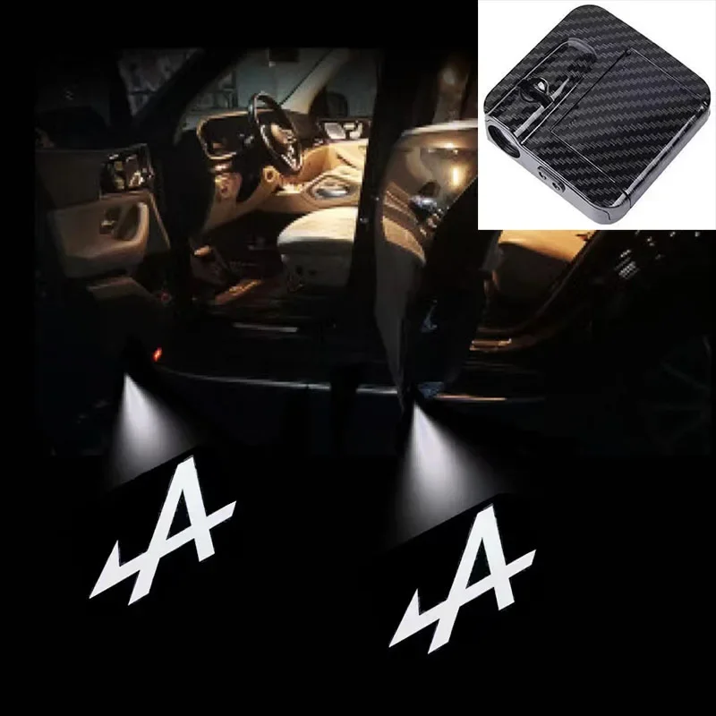 2pcs Car Door Universal Projector HD Welcome Lights for Renault Clio Laguna 2 Megane 2 3 Duster Logan Emblems Car Accessories